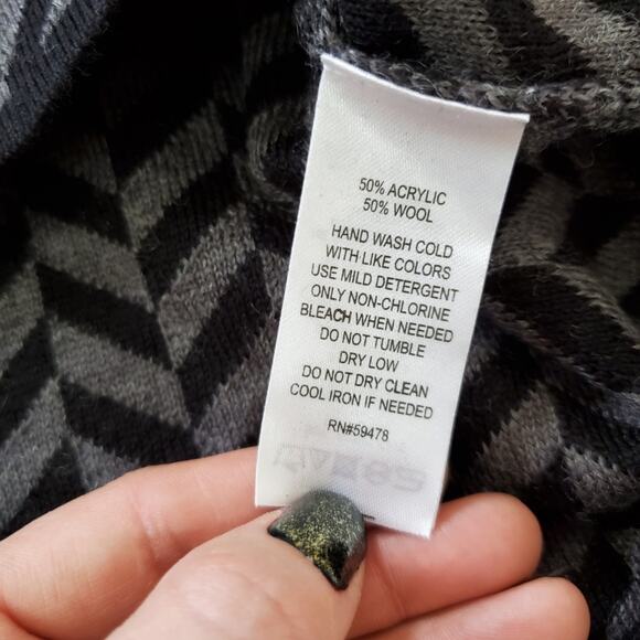 Kenar | Zig-Zag Mixed Pattern Wool Blend Skirt - Picture 3 of 5